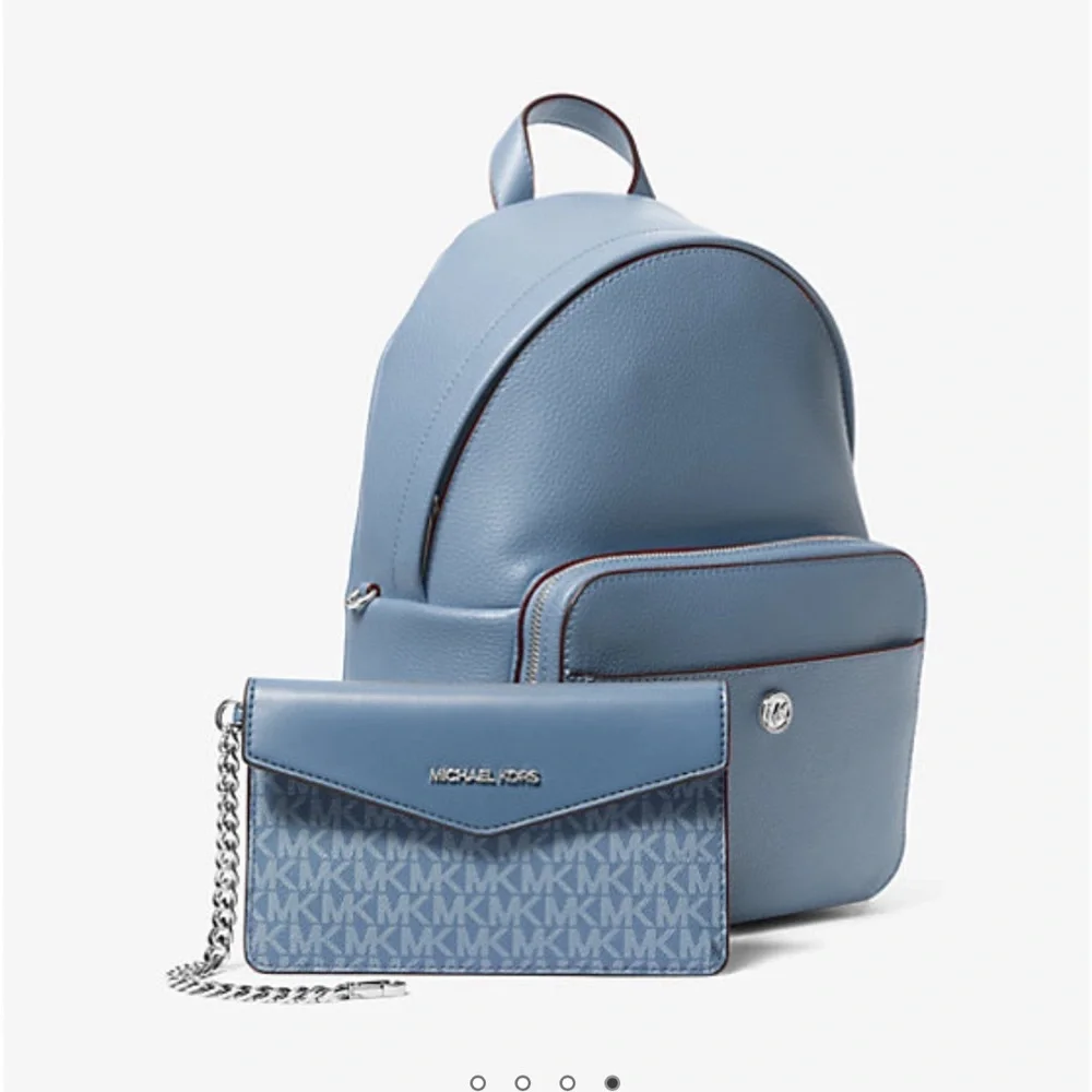 MICHAEL KORS  Maisie Medium Pebbled Leather 2-in-1 Backpack Denim  NWT
